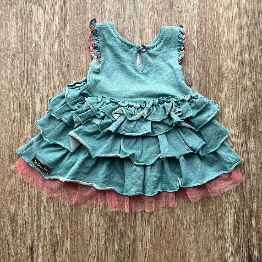 Matilda Jane Teal and Pink Ruffle Diaper Cover Set